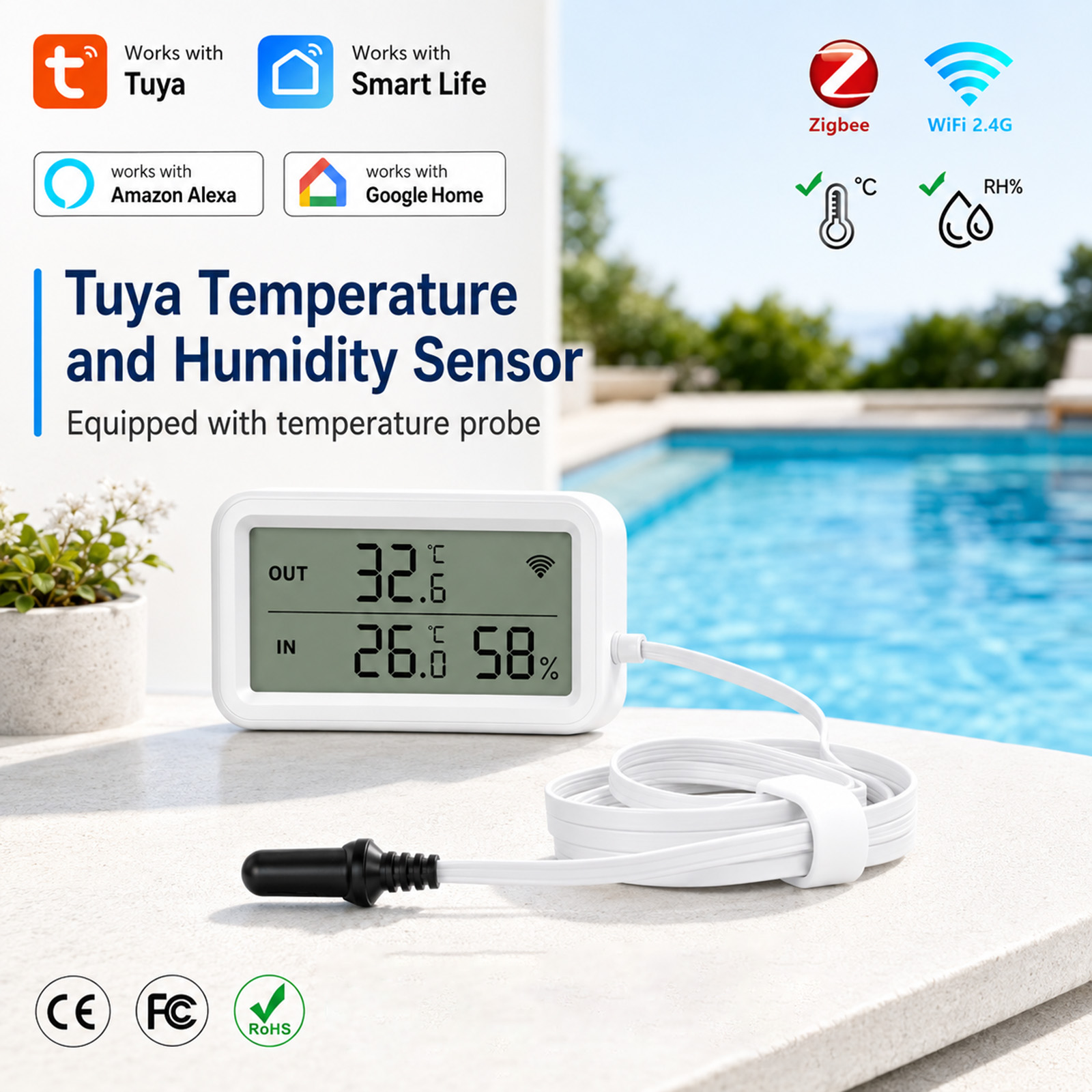 Digital Hygrometer Probe - Внешний водонепроницаемый датчик температуры и влажности