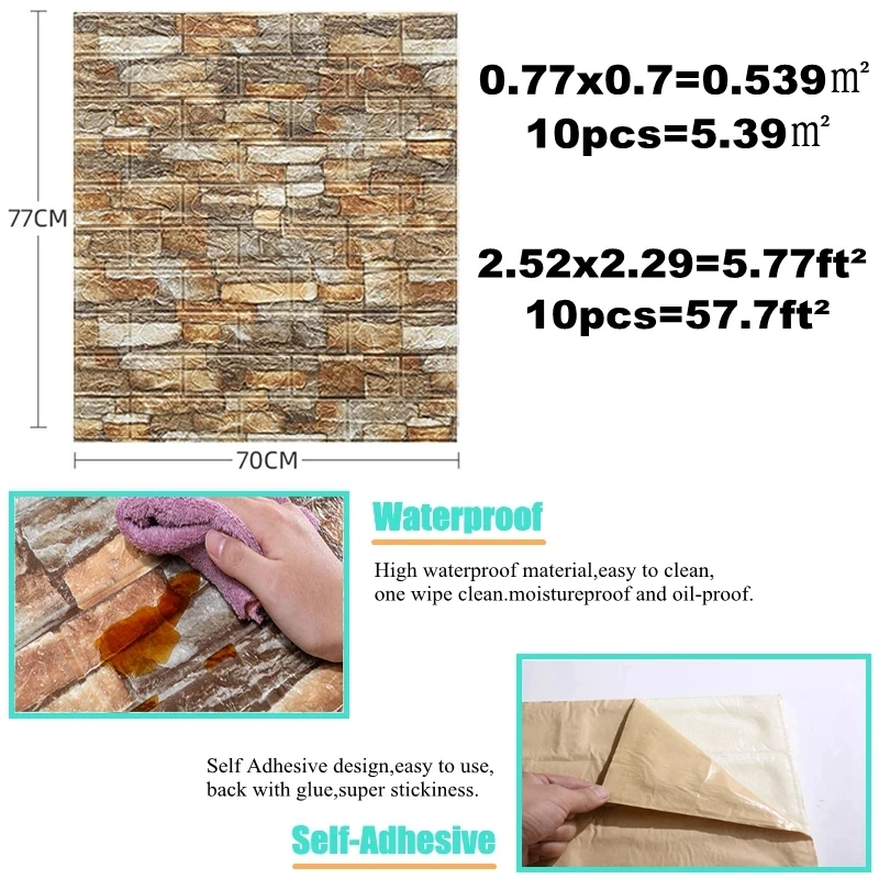 10 шт., самоклеящиеся 3D-накле – обзор и цена Pvc Panel Background